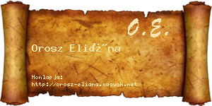 Orosz Eliána névjegykártya